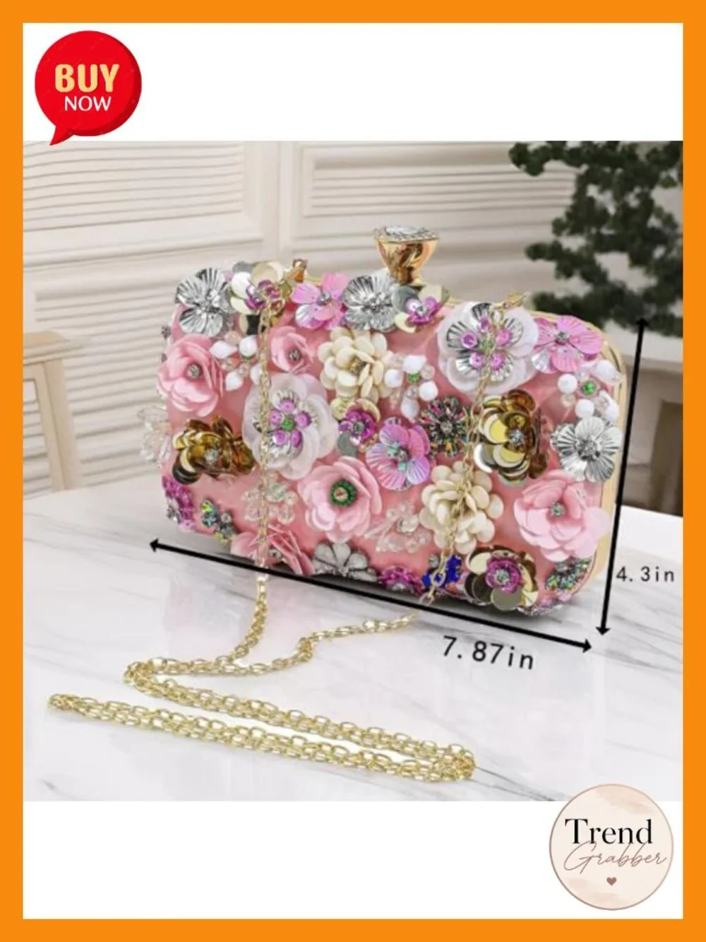Evening Bag Beaded Clutch Purse Floral Handbag Wedding Guest Party Clutches
